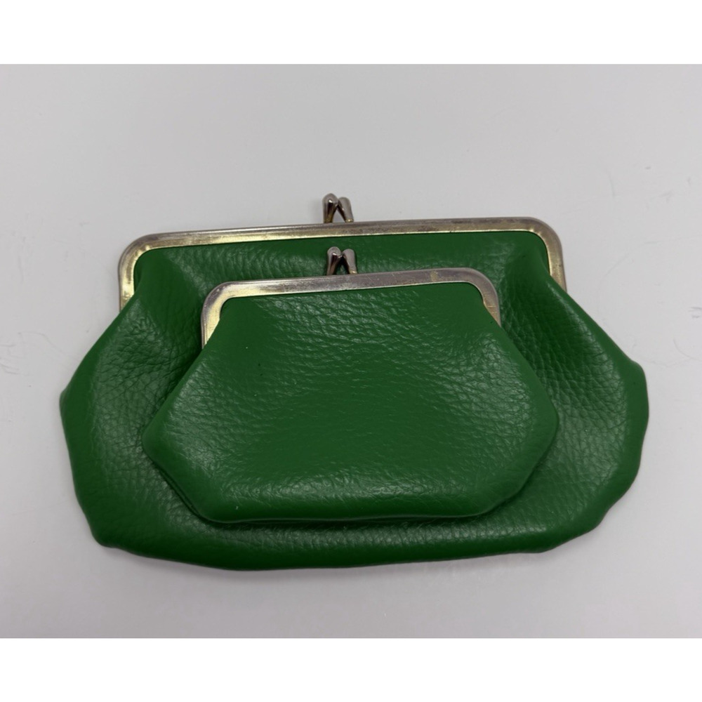 Retro Green Kiss Lock Coin Purses Set of 2 Small Change Purse